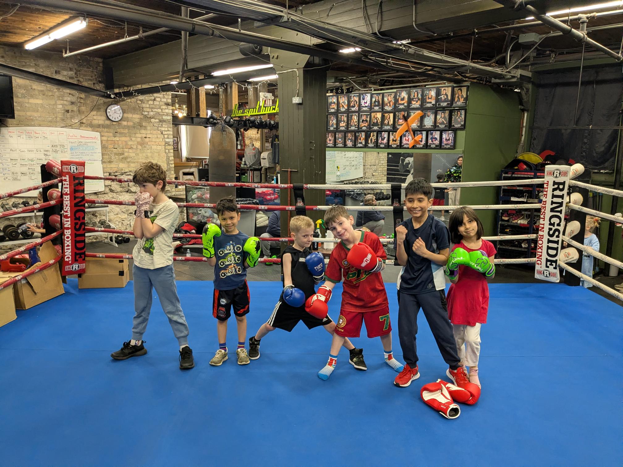 Kids boxing class at Pan Am